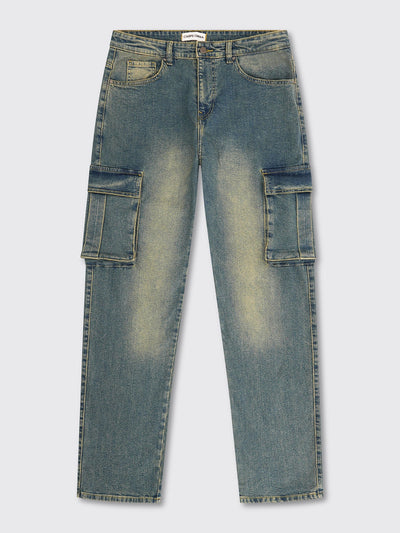 Cargo Jeans Washed Stone Blue